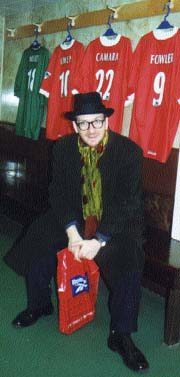 Picture of the Elvis Costello in the home dressing room