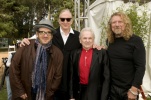 Elvis Costello, T Bone Burnett, Ralph Stanley and Robert Plant. Photo by Jay Blakesberg