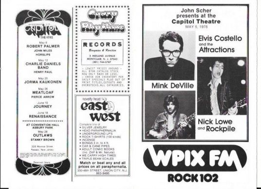 1978-05-05 Passaic concert program pages.