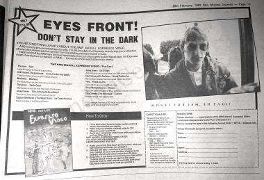 Page 19 clipping - Promotion for the NME / Maxell Expresso Video.